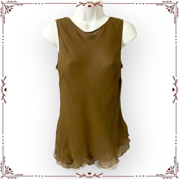 Newport News Tops - Newport News Women's Size 12 100% Silk Vintage Brown Top